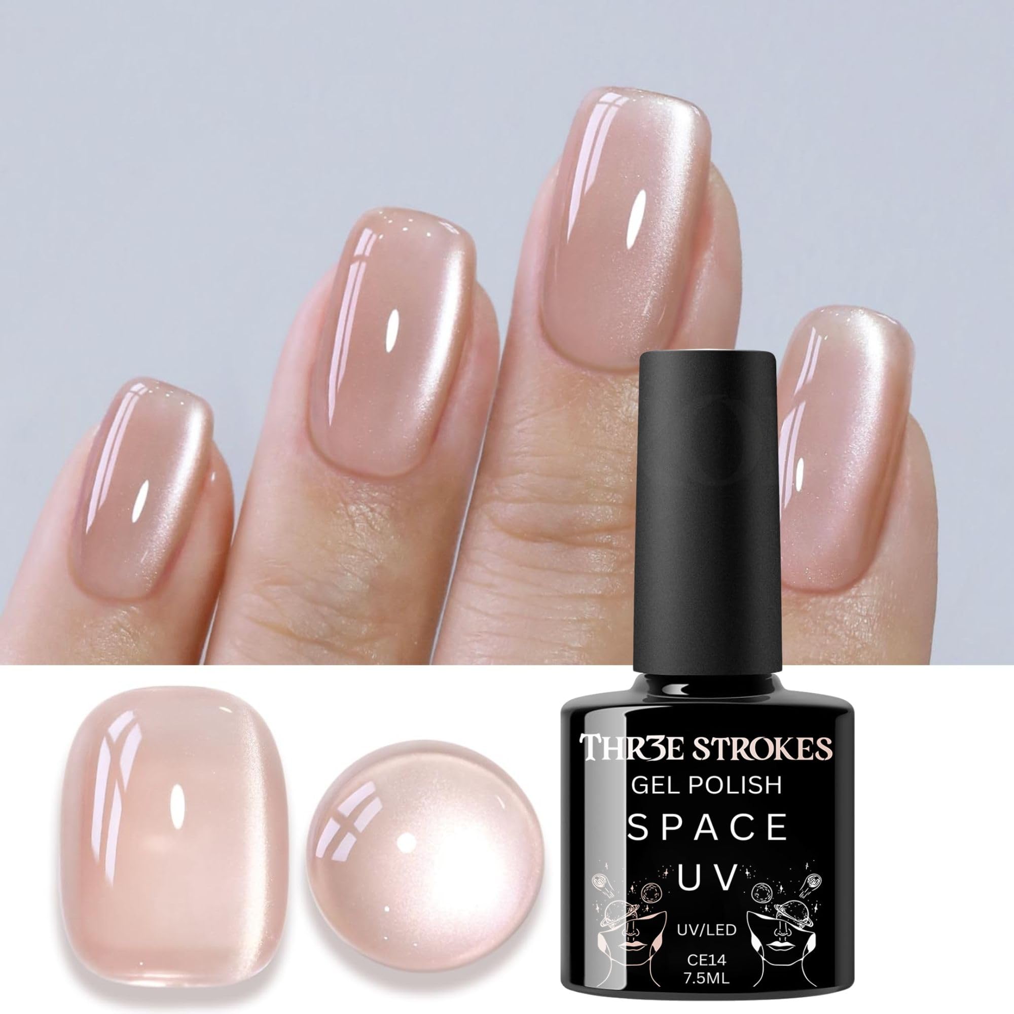 Sponsored Ad - 9D Glitter Cat EyeGel Magnetic Nail Polish Gel Art Manicure DIY at Home Soak Off UV Gel 7.5ML (CE14, 7.5ML)