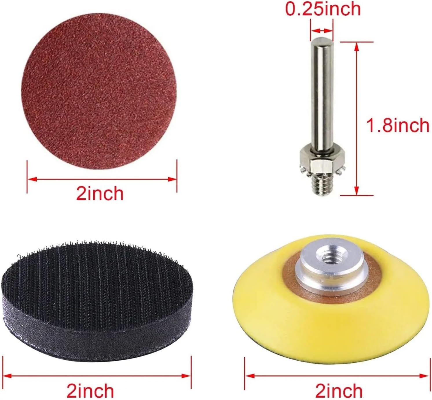 ZVHZQEMMT 197 Pcs Sanding Discs 2 Inch Hook and Loop Assorted Grit Sandpaper with Soft Foam for Grinders Electric Drill Lucky