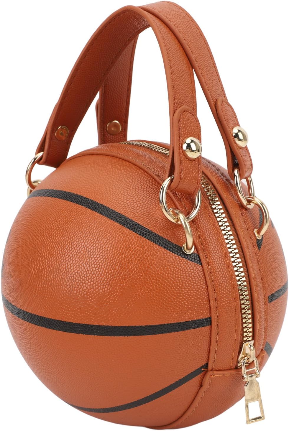 Keenso Basketball Shaped Bag Trendy Design, Multiple Wearing Options for Work, School, and Travel Made of PU Leather Material