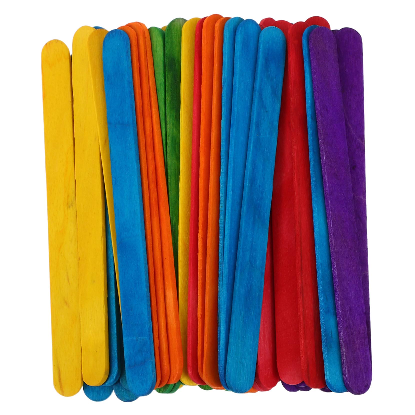 Palitos de Helado de Madera para Manualidades 500 Piezas | Colores Arcoíris, 114x10x2mm, para Niños y Jóvenes Manos, Uso en Decoración y Dibujo Creativo