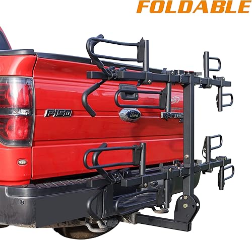 Miniatura 5 de Rockland - Portabicicletas para 4 bicicletas de neumáticos anchos de 2.5", apto para vehículos con enganche receptor de 2", soporta 160 libras,