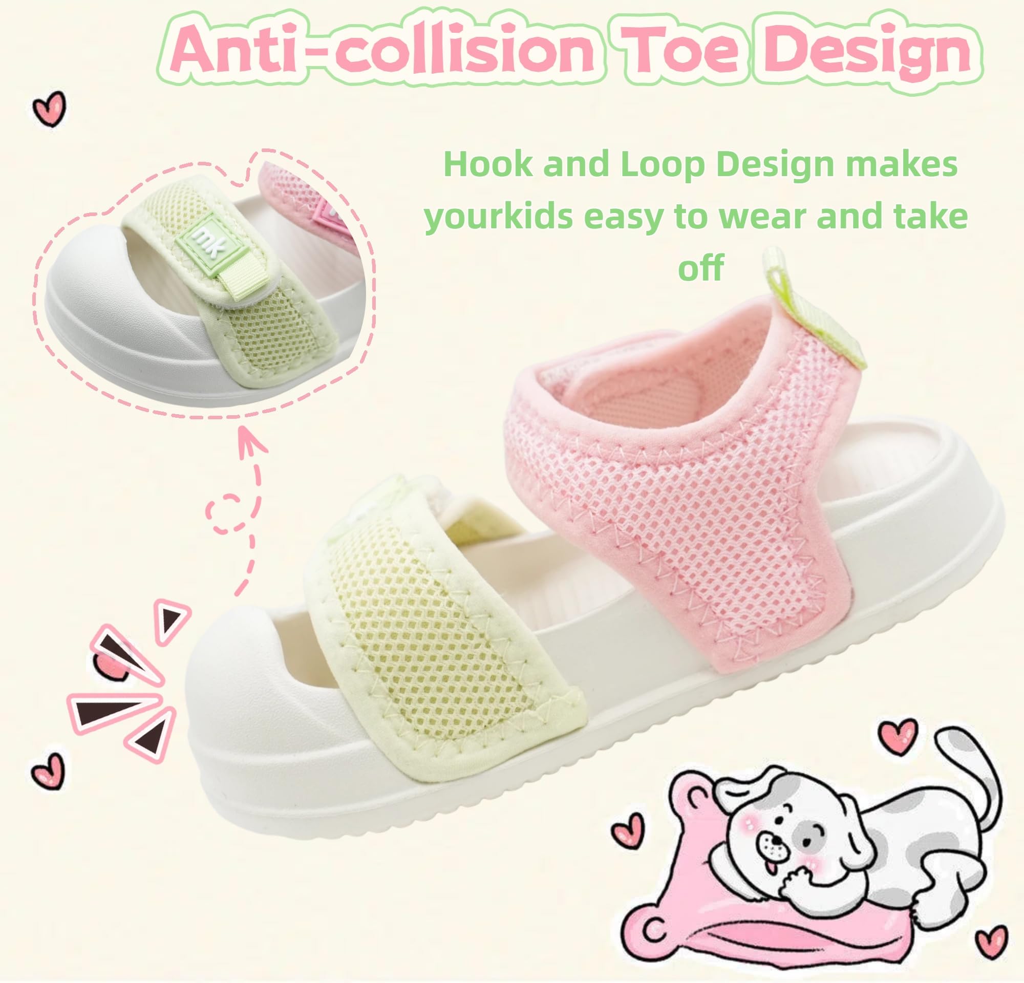 Meik Mangni Sandali Estive Bambina Scarpe da Spiaggia Bambini Ciabatte Asilo e Casa Ragazze Ragazzi Sandal Antiscivolo Traspiranti Sandalo Interno e Esterno,21-31 EU - 4