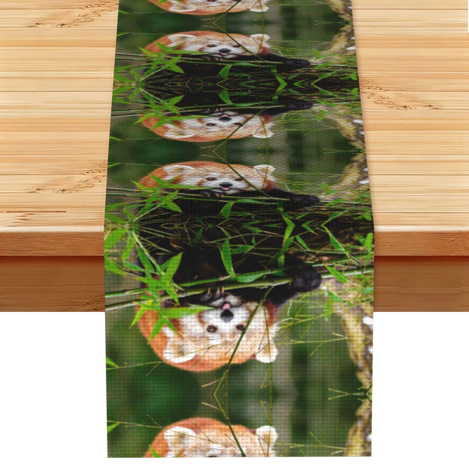 Alert Cinnamon Red Raccoon Printed Table Runner 13 x 72, Wrinkle Resistant Decor for Dining Table Coffee Table Fireplace