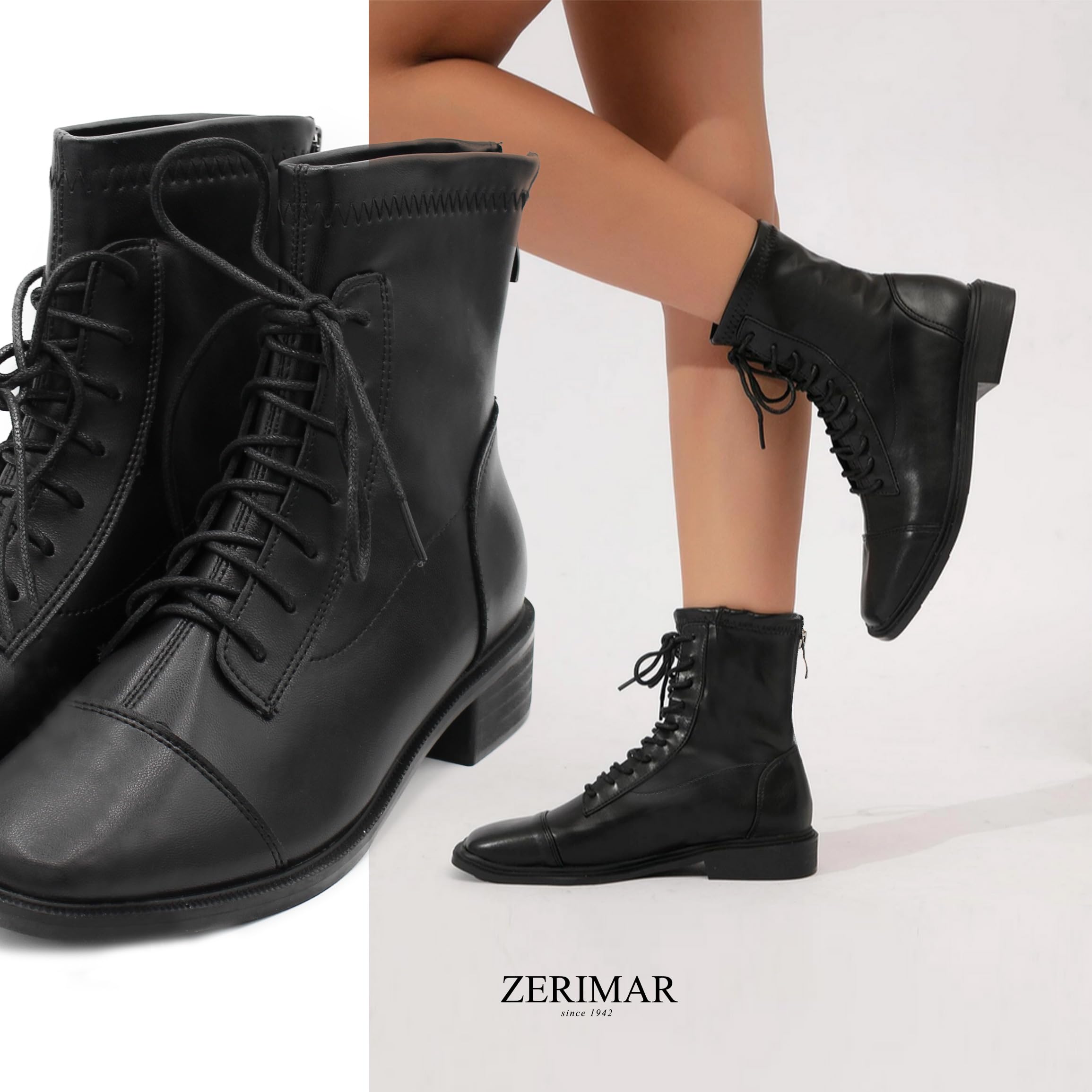 Zerimar Botines Elegantes de Piel para Mujer - Calzado de Vestir Cómodo y Moderno - Zapatos de Cuero para Cualquier ocasión