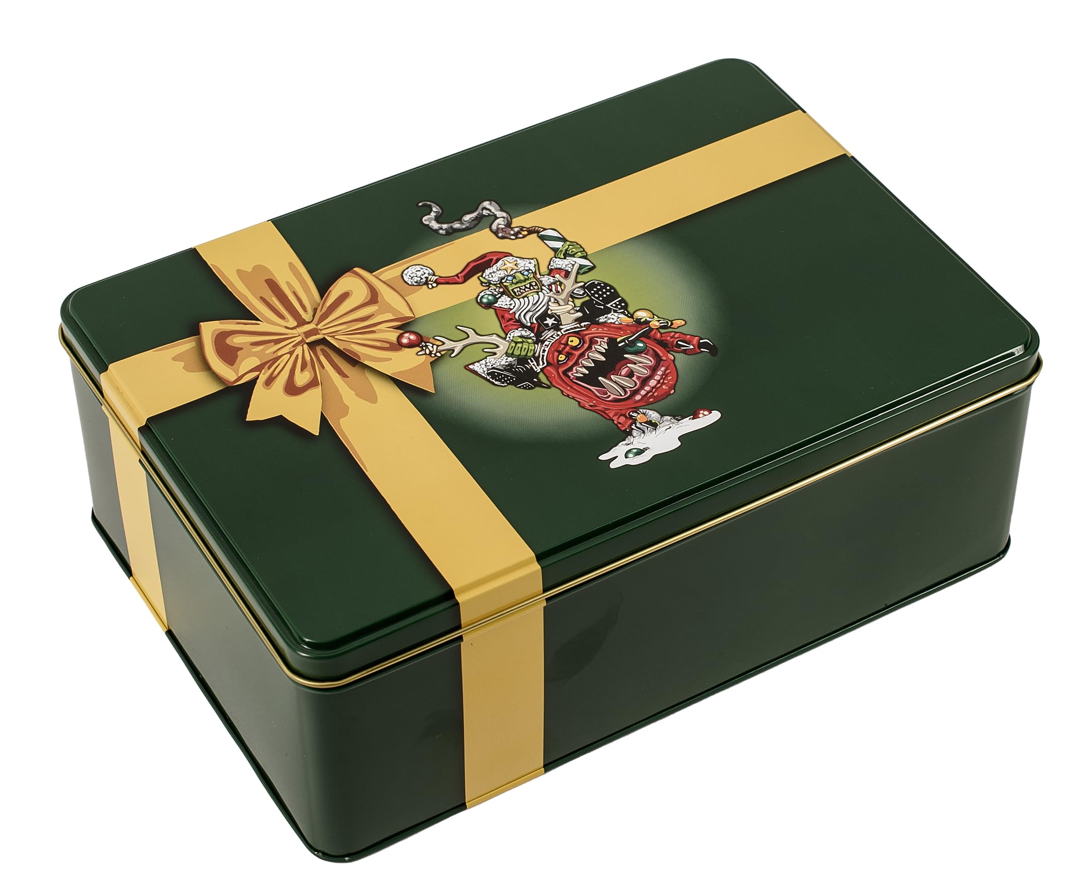 AAA Merchandise Warhammer 40K Storage Tin - Red Gobbo and Squig Design - Metal Box Organiser - Warhammer 40,000 Gifts for Men Women Adults Kids