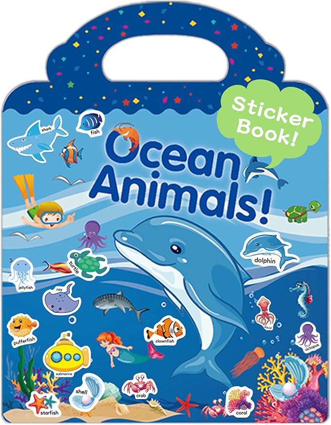 Benresive Reusable Sticker Book for Kids 24, Fun Travel Stickers for Kid, Toddler
