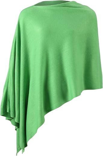 Fomolom Women Ponchos Sweater Versatile Lightweight Solid Knitted Shawl Wrap Scarf Cape Accessories for Womens
