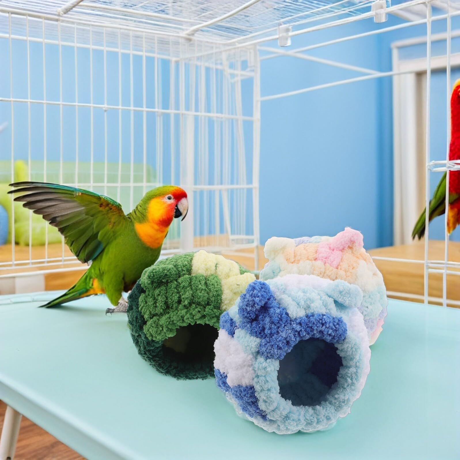 3 Stück Haustiervogel warmes Nest Wintervogelnest Zubehör für Vogelkäfige Vogelkäfigbett Vogelhängematte für Käfig für Vögel Hängende Vogelhängematte Vogel-Hängemattenbett