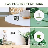 Vista 3 de DOOMAY Mini termómetro higrómetro para interiores, medidor de humedad con interruptor de ℃/℉, medidor de humedad, monitor digital de temperatura