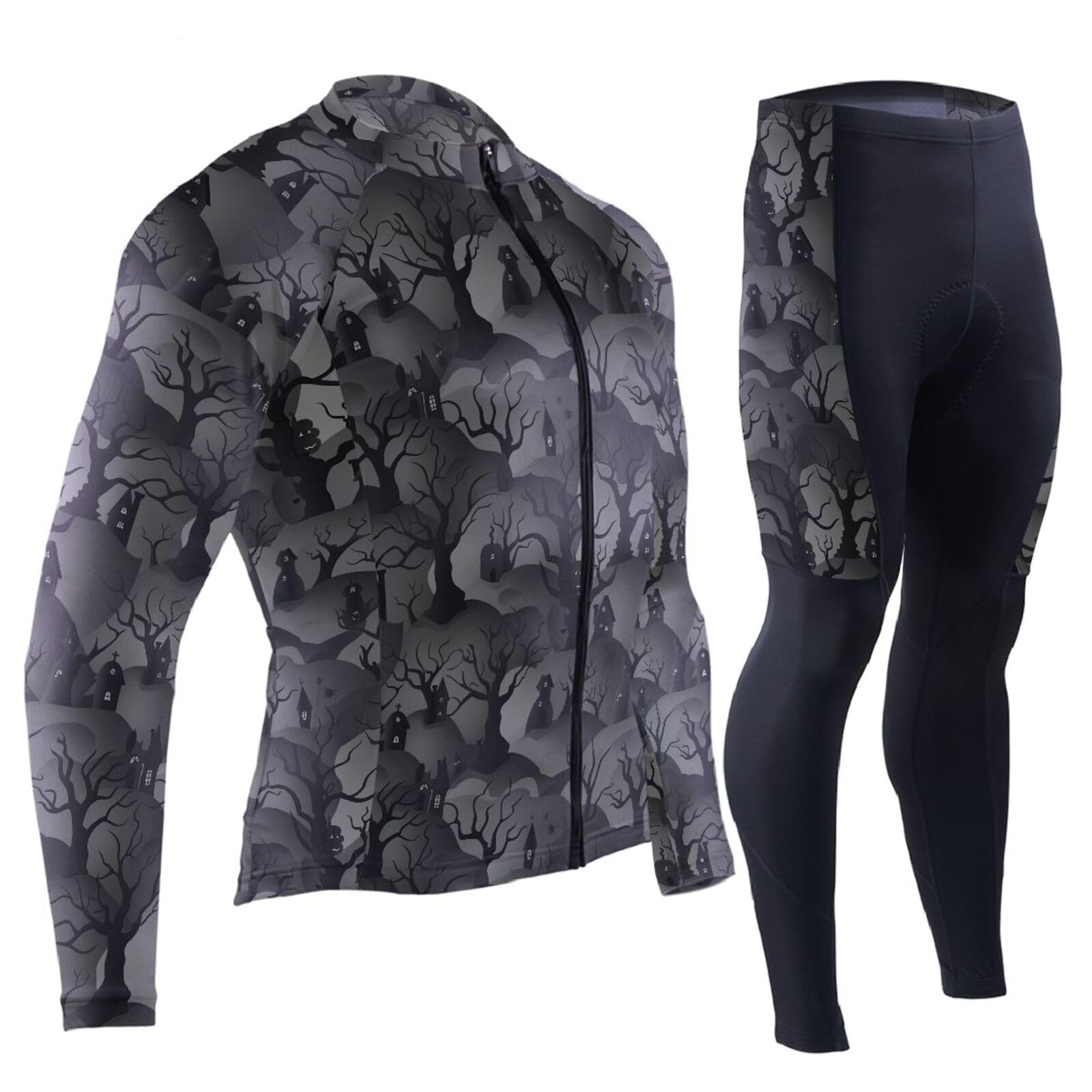 Radtrikot-Set mit Taschen, schnelltrocknend, für Herren, gepolstert, 3D-gepolstert
