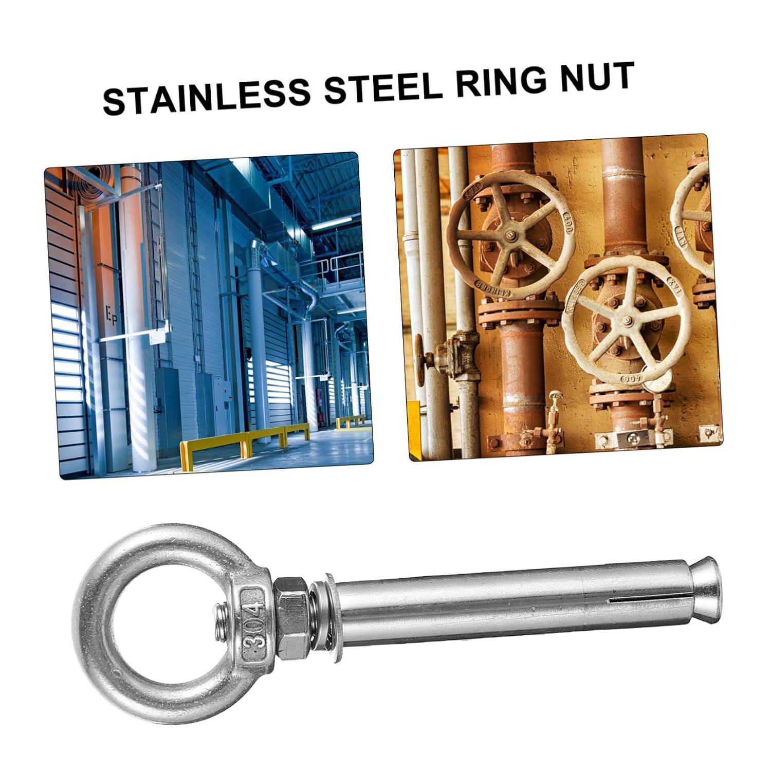 Stainless Steel Eye Nut 5 Pcs M8 90mm Silver for Lifting
