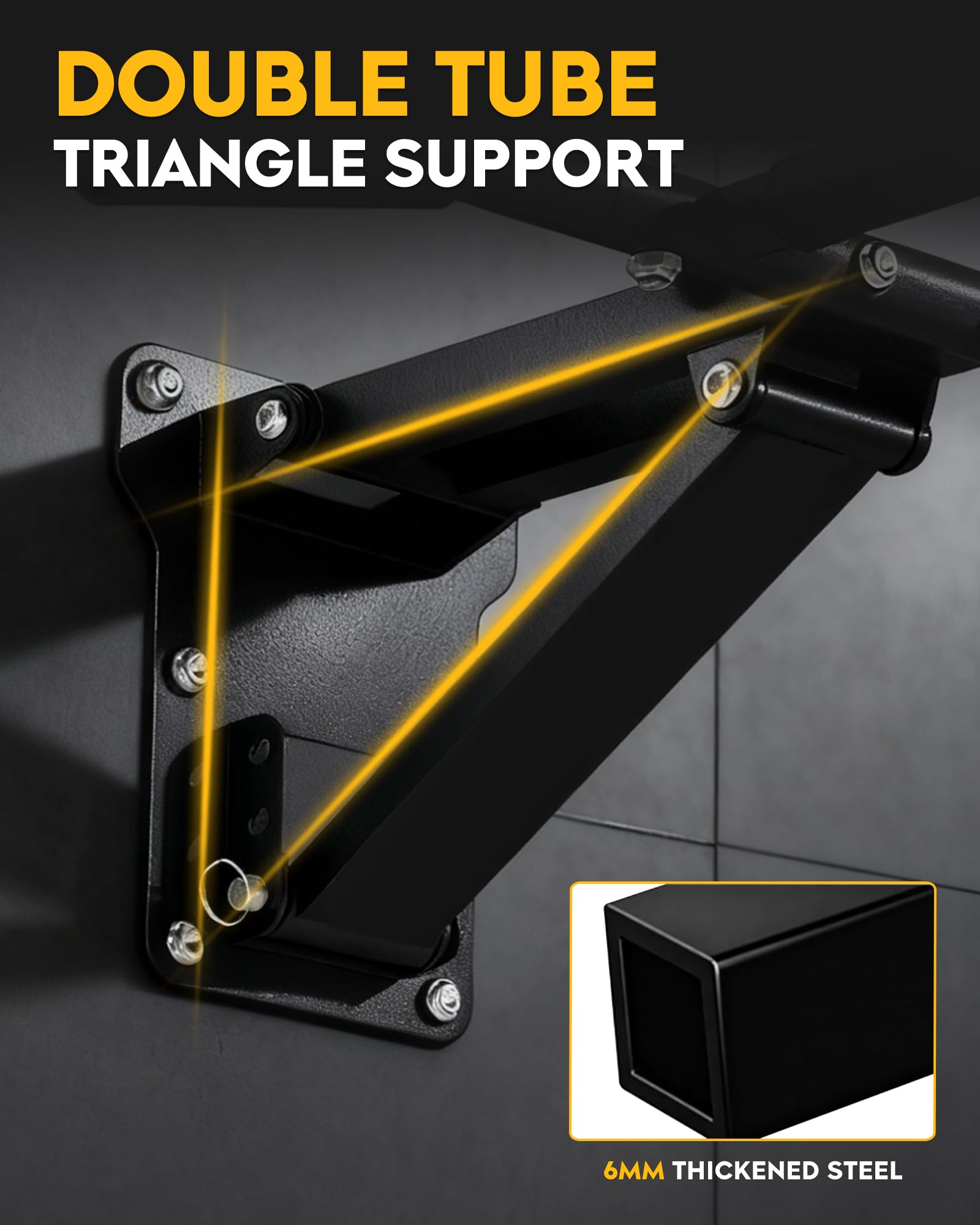 GuuG Klimmzugstange Wand Pull Up Bar: Pullup Wall Wandmontage Verstellbare Klimmzug Stange Multifunktion Klappbar Klimmzugreck Home Gym Sport Geräte für Zuhause