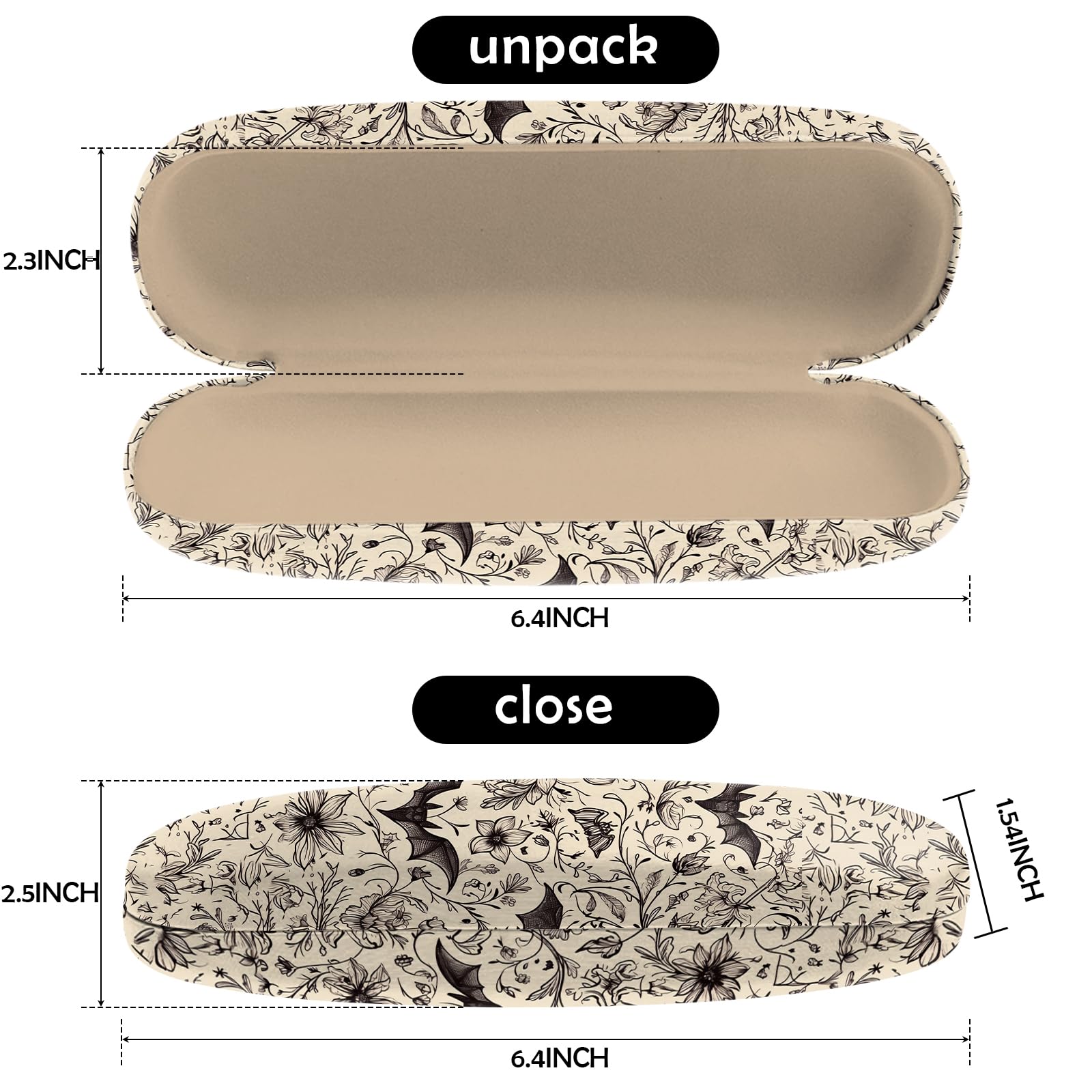 Cabreche Glasses Case Hard Shell Eyeglass Portable Glasses Eyeglasses Holder Box with Cleaning Cloth Women Girls Men Cute: Ab2-bat