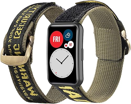 AireWiki Correa de nailon compatible con Huawei Watch Fit Correa de reloj de nailon deportiva para Huawei Watch Fit Pulsera de metal de acero