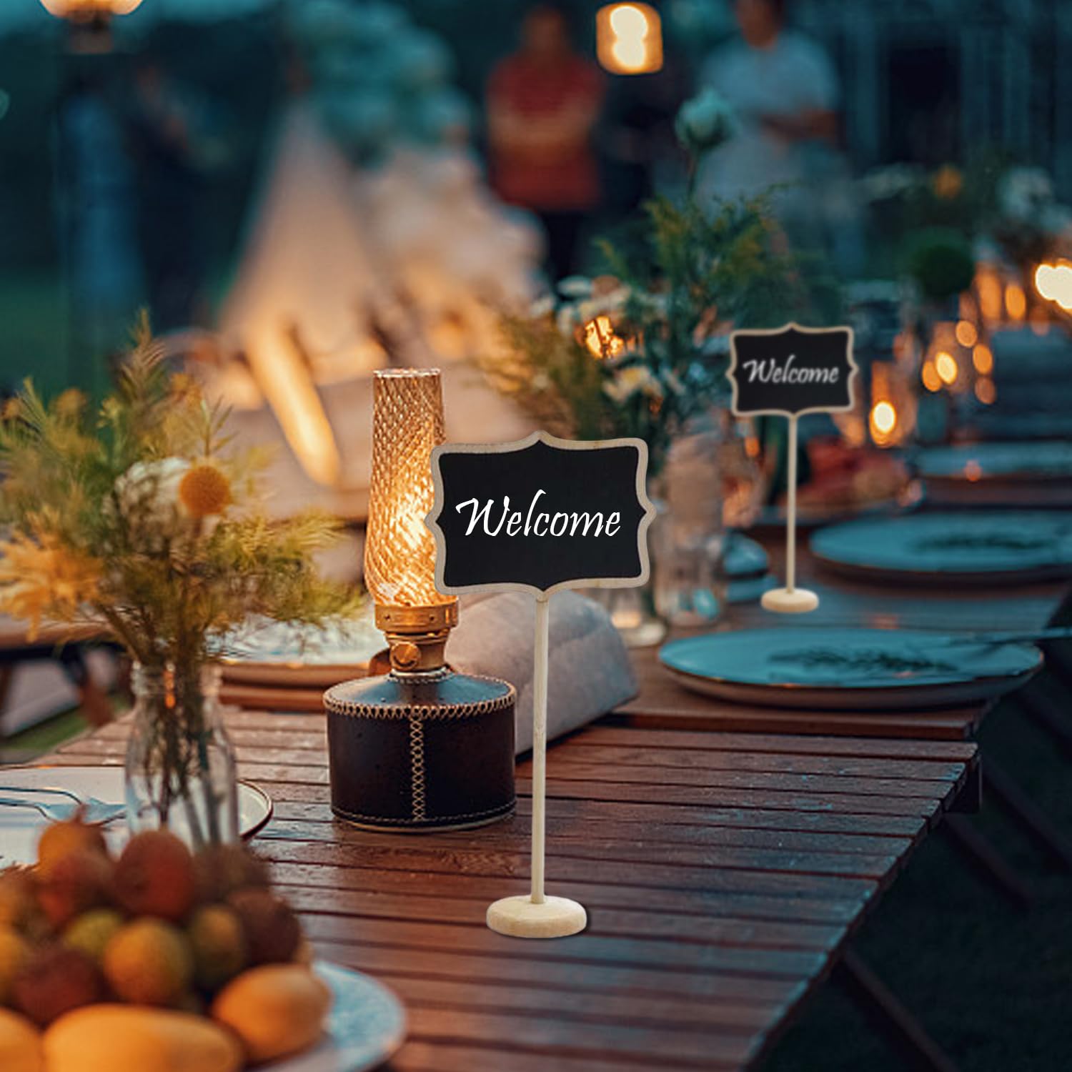 Lavagnette Messaggio In Legno Con Base - 12 Pezzi 18x8.3 Cm | Per Ristoranti, Uffici E Decorazioni - Foto 2