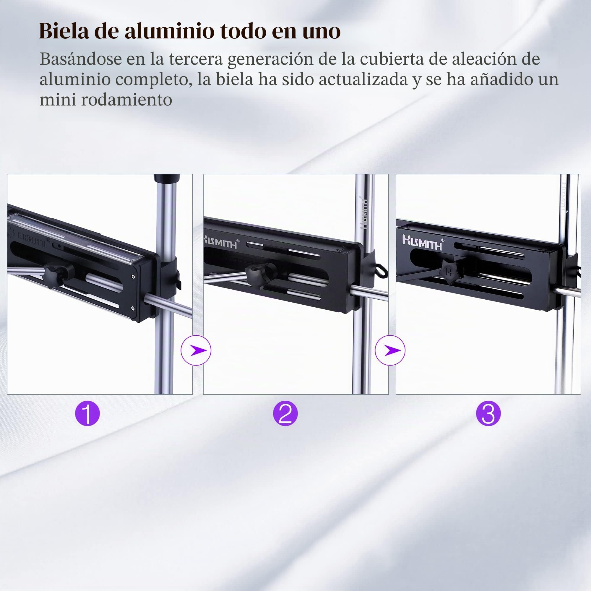Máquina de sexo Premium Hismith con Consolador de silicona de dos capas, máquina de follar automática súper silenciosa con estuche de transporte (8.3''Consolador de silicona pura)