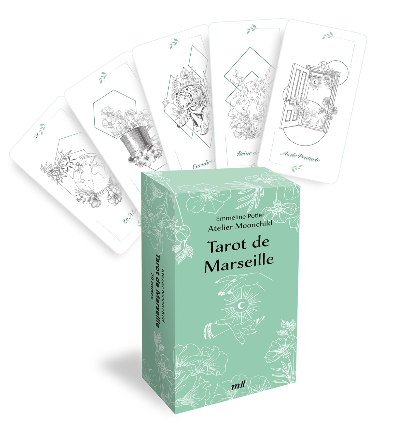 Tarot de Marseille - Jeu de cartes divinatoires: 79 cartes illustrées par la cartomancienne Atelier Moonchild