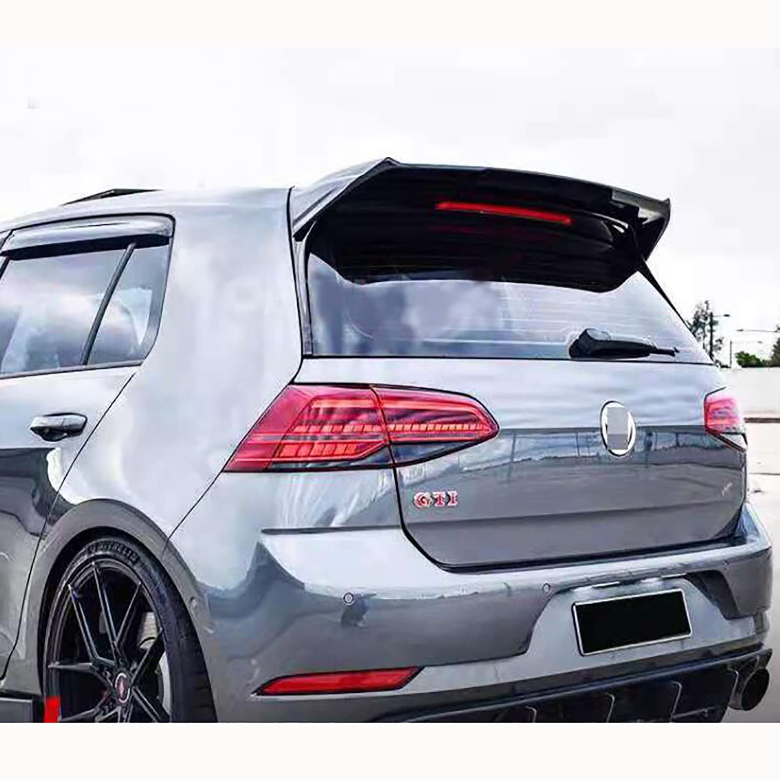 Spoiler Posteriore per Volkswagen Golf 7 7.5 GTI R JQR-K 2014-2018, Labbro Posteriore del Bagagliaio, in Materiale ABS Nero Lucido