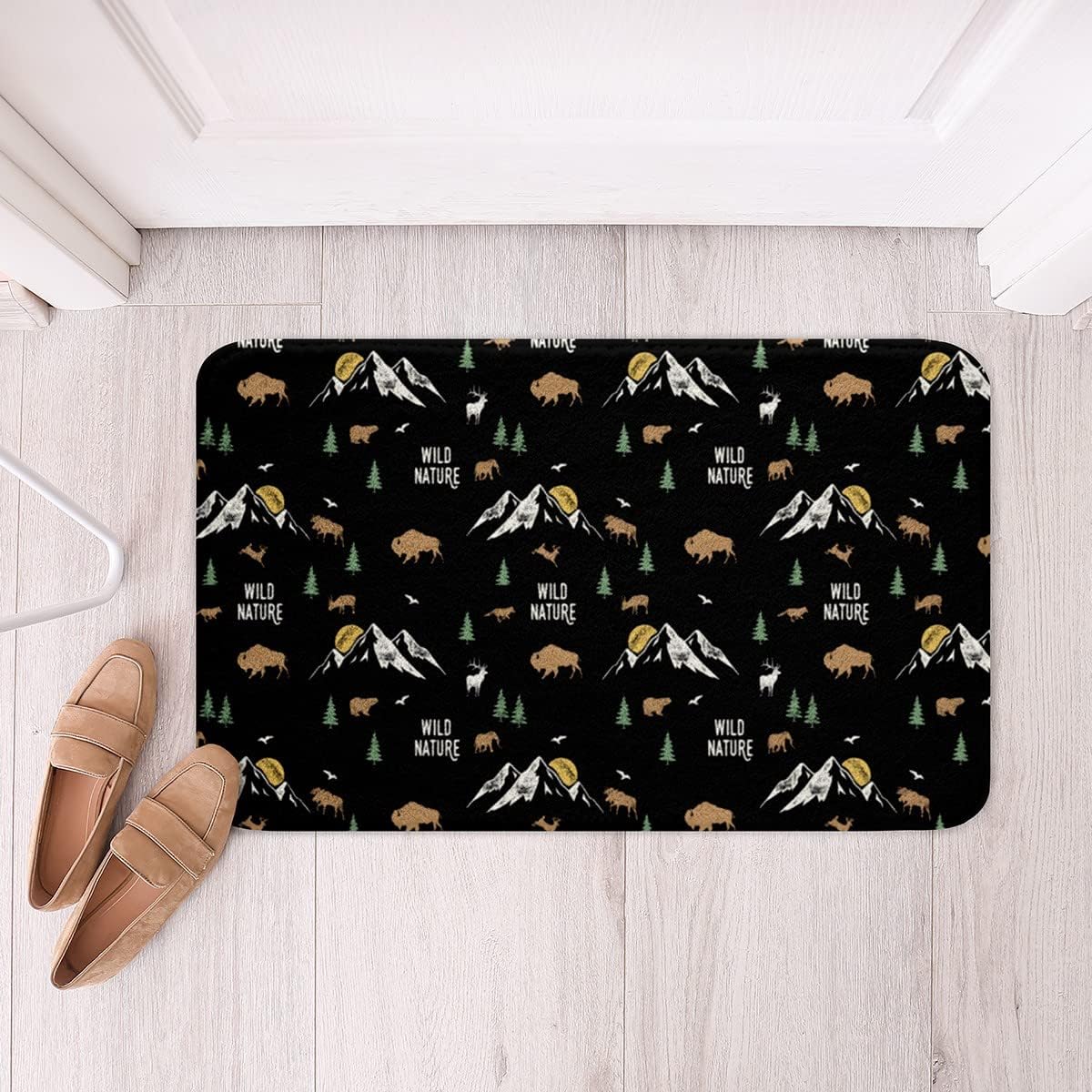 Erosebridal Rustic Cabin Bathroom Rugs Brown Black and