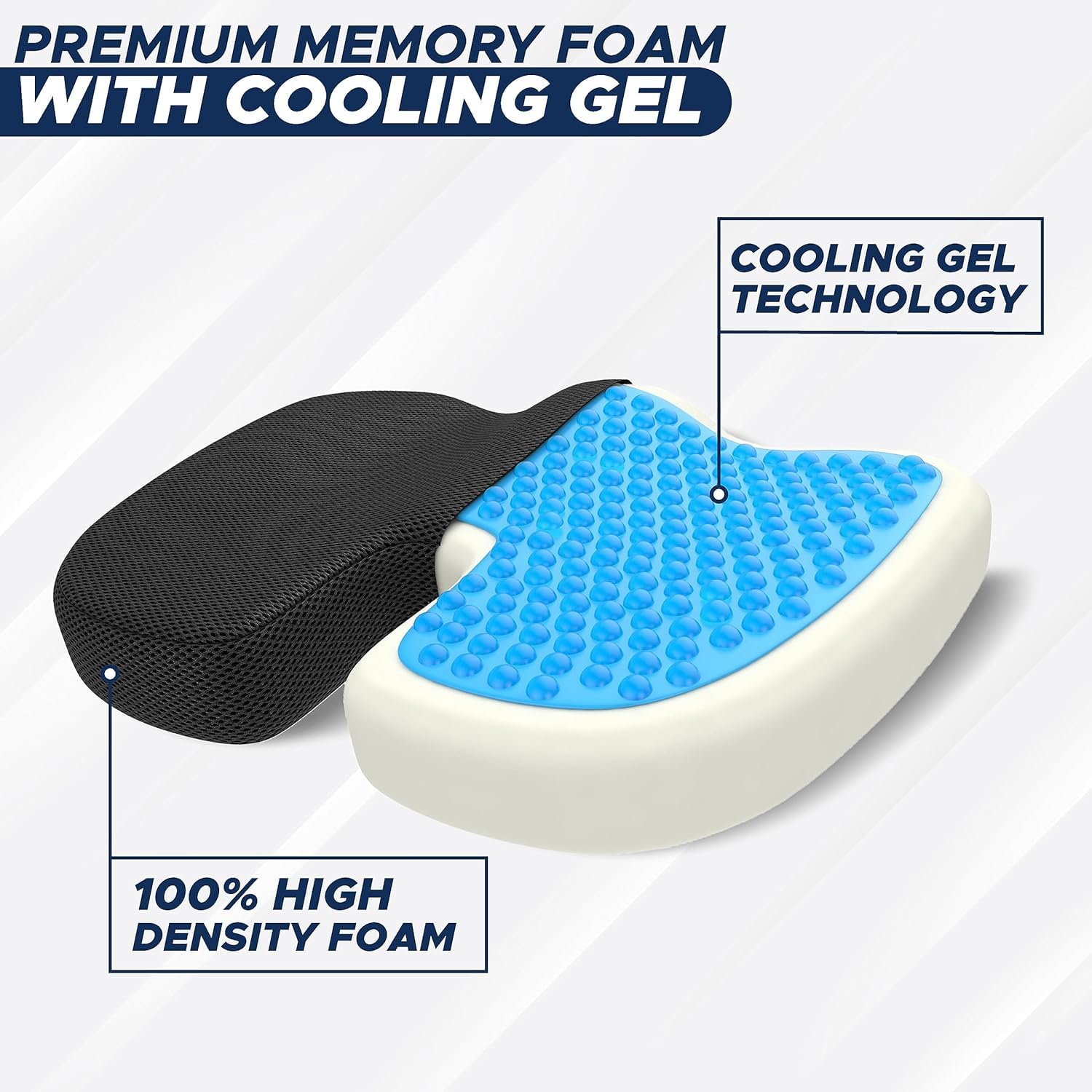Angerico Coussin de siège en gel pour une assise toute la journée – Coussin de dos, sciatique Angerico Coussin de siège en gel pour une assise toute la journée – Coussin de dos, sciatique
