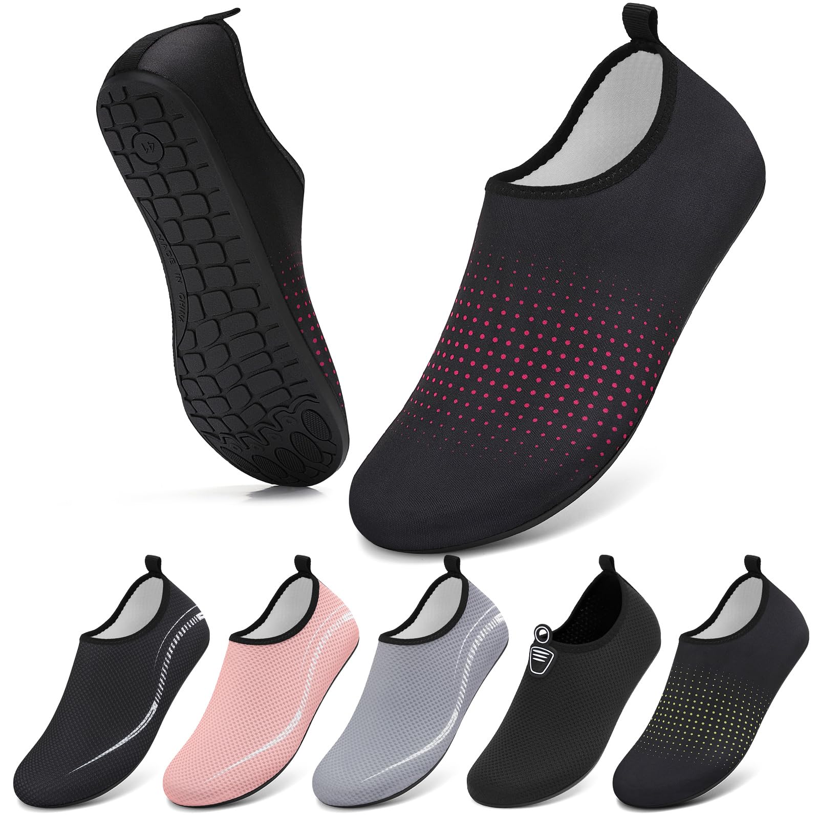 BARFULKER Badeschuhe Wasserschuhe Damen Herren Schnell Trocknend Aquaschuhe rutschfeste Strandschuhe Surfschuhe Schwimmschuhe Barfußschuhe Beach Pool Unisex
