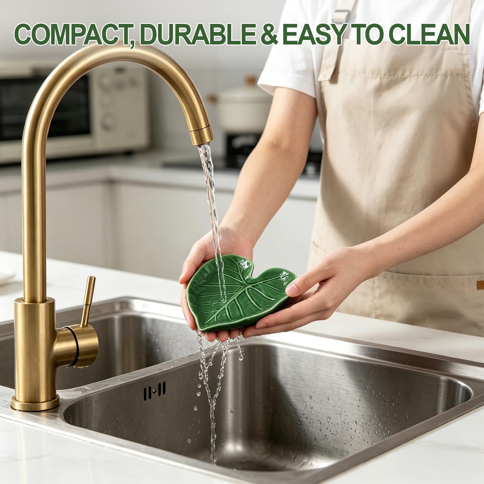 Komforbaa Soporte de cuchara de cerámica para estufa, bonito soporte de cuchara de cerámica para encimera de cocina, resistente al calor, regalo decorativo moderno para el hogar (verde)