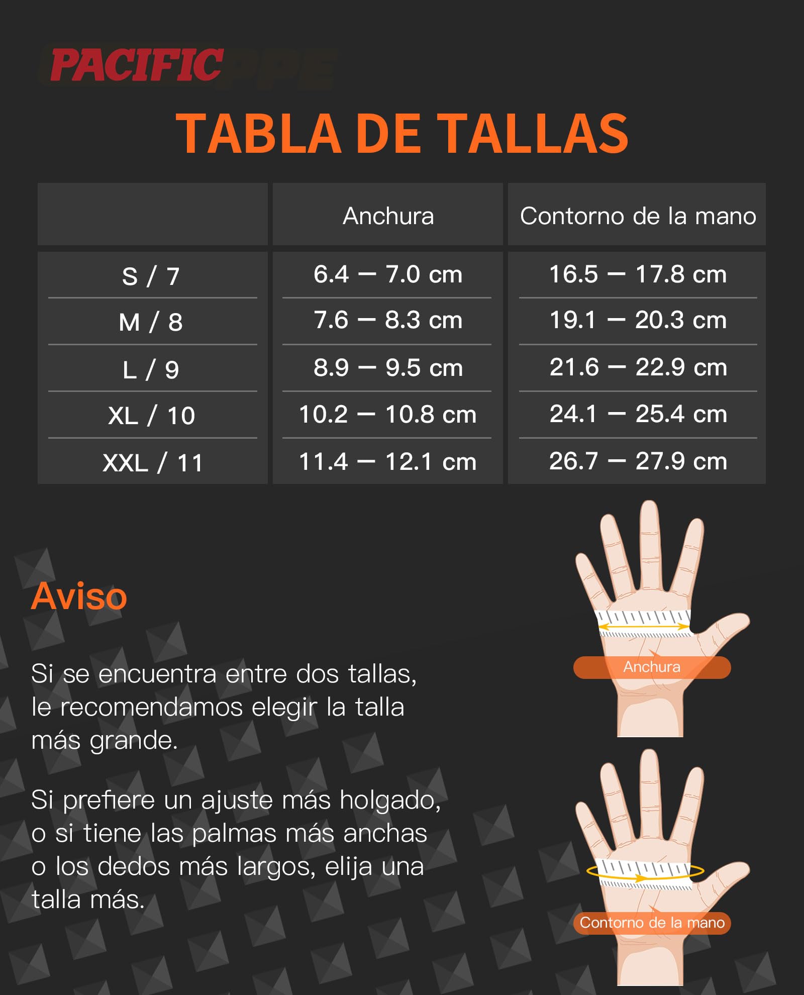 PACIFIC 8-mil Guantes Desechables de Nitrilo Naranja, Heavy-Duty, Industrial, Mecánico, Con Textura de Diamante, Sin Látex, Sin Polvo, EN 374, M/8