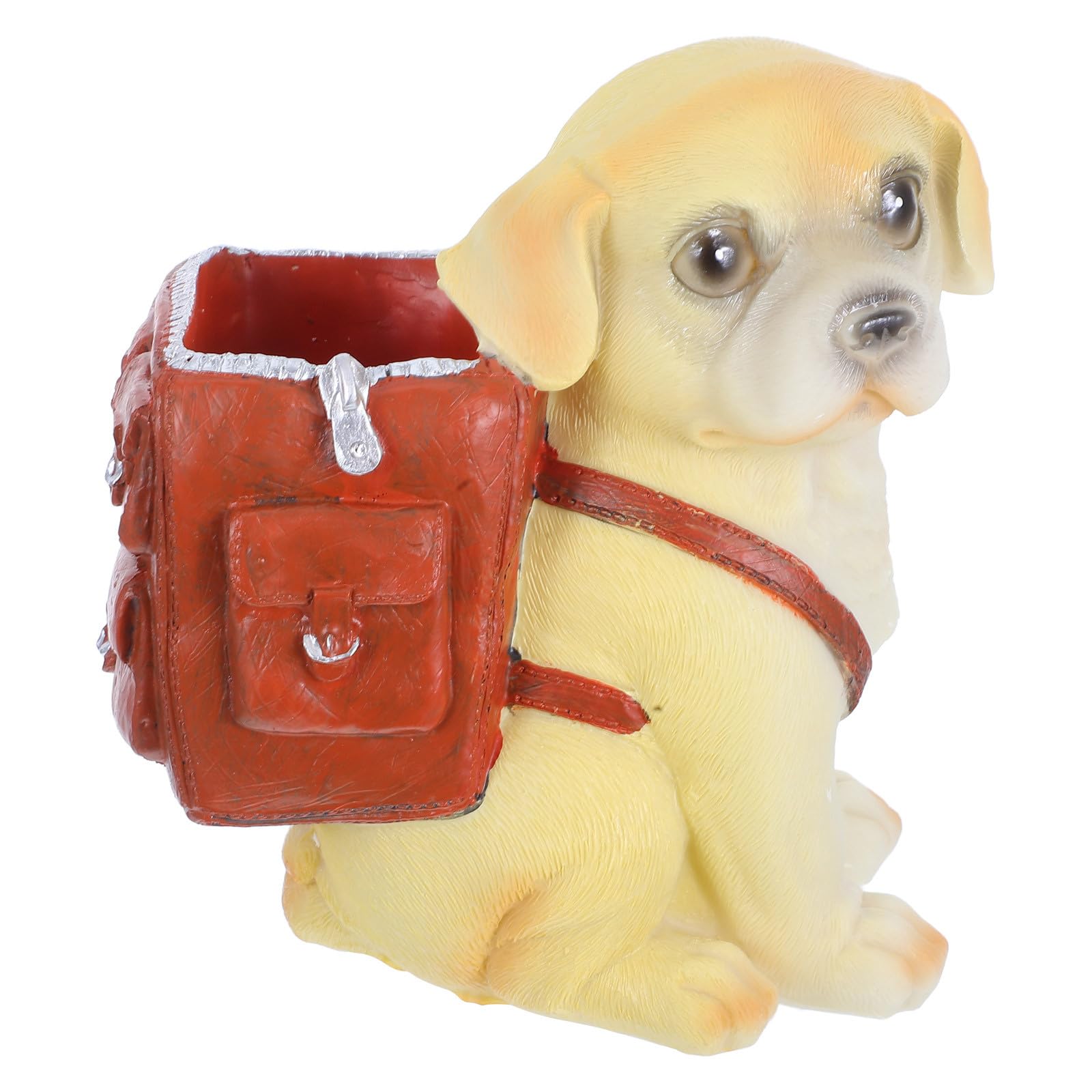 Yardwe Portapenne Decorazione Simpatica e Funzionale da Scrivania in Resina a Forma di Cane Marrone Compatto e Stabile Organizer per Ufficio o Dormitorio