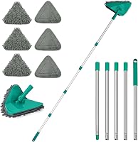 JEHONN 200 cm-es padlótisztító mop 3 az 1-ben, 6 mikroszálas pálcával, zöld 1