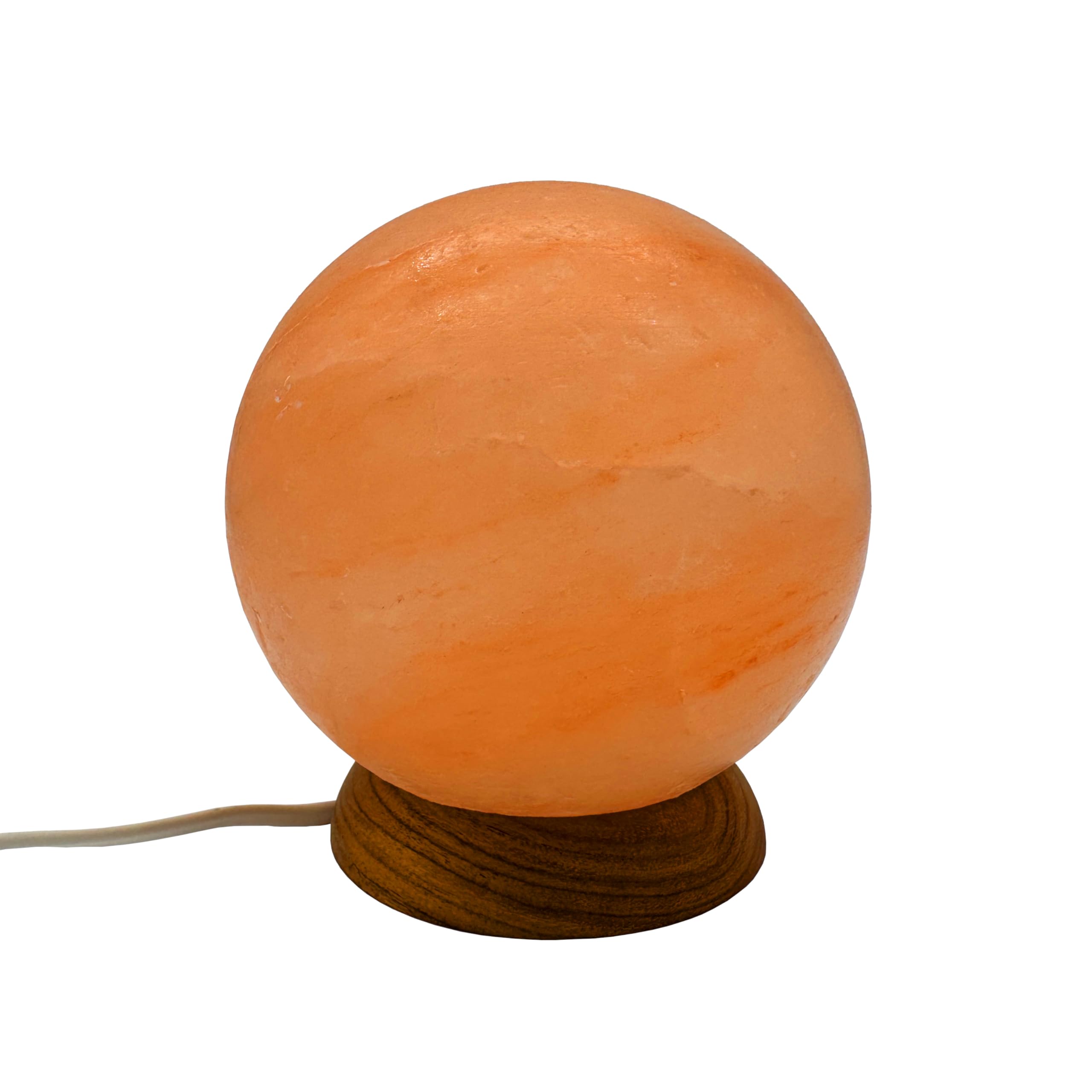 HAF Rosa Salzlampe Planet 3 kg aus echtem Kristallsalz | Salzkristalllampe in Naturform | Salzsteinlampe auf Holzsockel aus der Salt Range Punjab | Dekorative Nachttischlampe für Wellness & Meditation