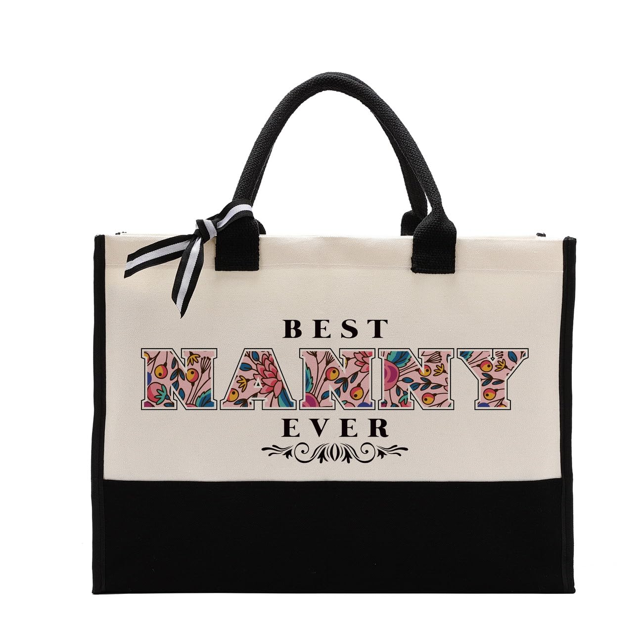 Cotton Canvas Tote - Women's Gift & Travel Bag, Perfect for Nanny, Mother's Day or Beach Gifting