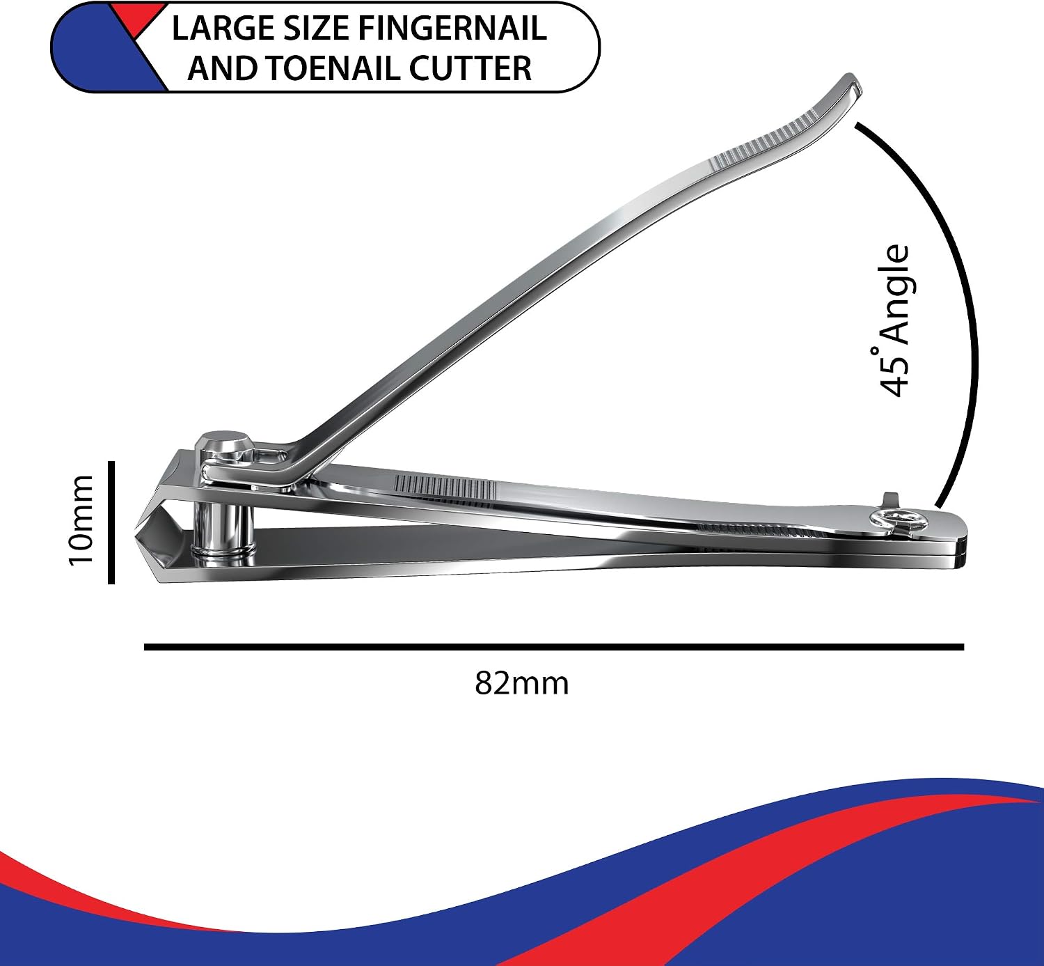 1 Pc Large Nail Clippers - 82mm, Built in Nail Files - Heavy Duty Stainless Steel Sharpest Thick Toenail, Fingernail Cutter for Men and Women