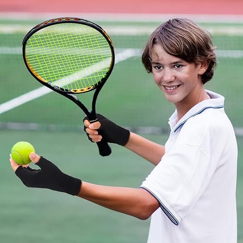 Miniatura 6 de SATINIOR 4 pares de guantes de invierno de medio dedo, guantes de punto sin dedos, guantes elásticos cálidos para hombres y mujeres