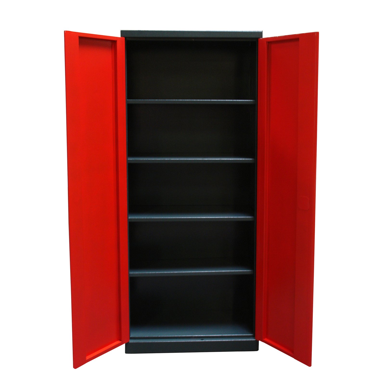 DEMA Werkzeugschrank XL 2-türig – Werkstattschrank, Metallschrank anthrazit/rot H192xB78xT58 cm – robust, abschließbar, geräumig – ideal für Werkstatt, Garage, Hobby
