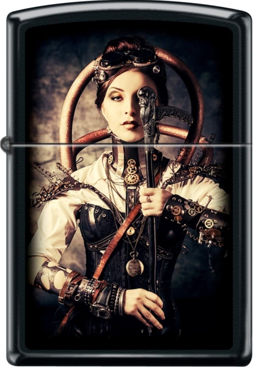 Zippo Steampunk Woman Gun Black Matte Windproof Lighter