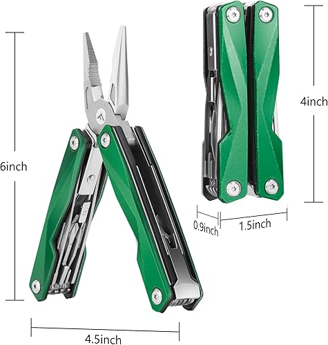 Miniatura 6 de FLISSA Multiherramienta, multiherramienta de acero inoxidable 16 en 1, multiherramienta EDC con cuchillo de bolsillo, destornillador, alicates,