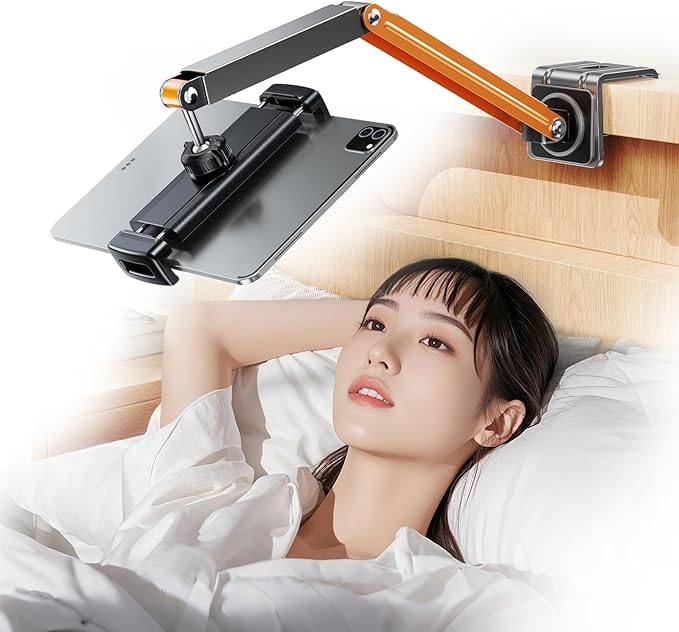 Soporte Ajustable para Tablet con Pinza, 360°, Naranja miniatura 7