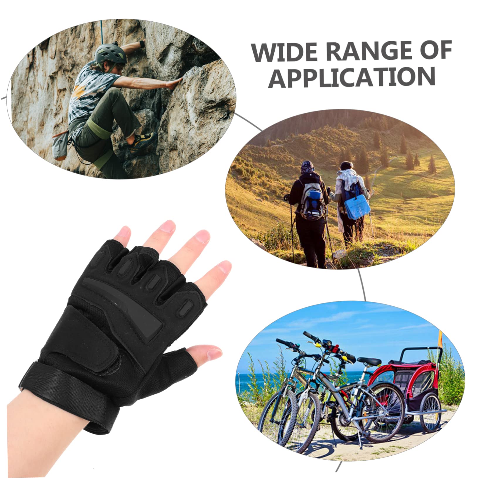 Guantes de Ciclismo Fitness Guantes Calentadores de Manos Mitones sin Respirable guantillas Gimnasio Gym Gloves Accesorios Deportivos Accesorios para Bicicletas Nylon