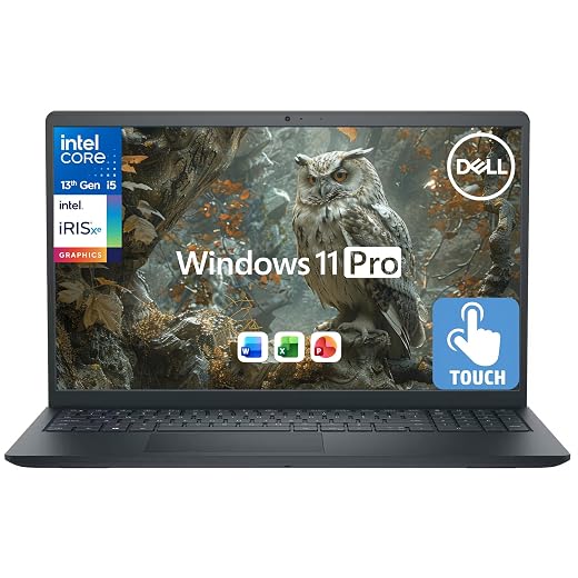 Dell Inspiron 15 Touchscreen Business Laptop, Lifetime Office, AI Copilot, 15.6” FHD IPS, 10-Core Intel i5 (Upto 4.5GHz), 16GB RAM & 1TB Storage (512GB SSD+500GB Ext), Wi-Fi 6, HubxcelAccs, Win 11 Pro