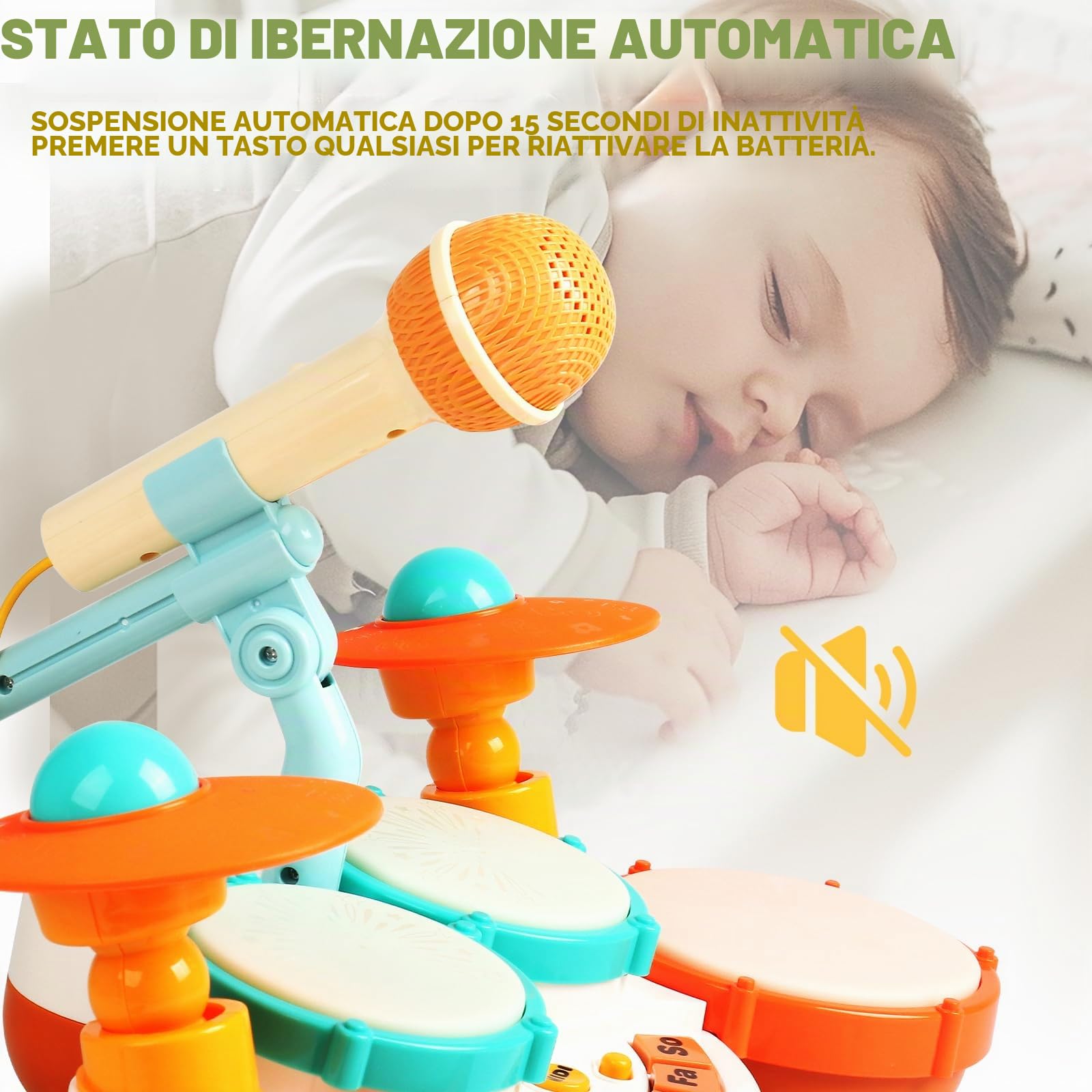 Tamburo Giochi Bambini 1 Anno- Batteria per Bambini Giocattolo Bebe 1 anno Strumenti Musicali con Suoni e Luci Tamburo Bambino Gioco Bambino 1 Anno Interattivi Ragazze Regalo Bimba Bimbo 1 2 3 Anno