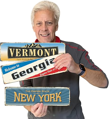 Miniatura 71 de SmartSign Letrero de metal vintage con texto en inglés "The Lone Star State" de 4 x 14 pulgadas, aluminio inoxidable de 40 mil con abrigo Texas