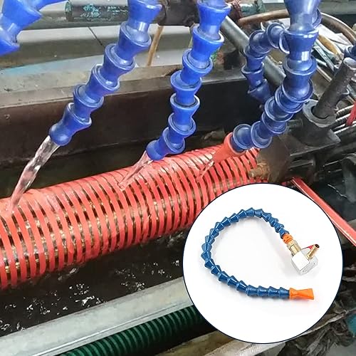 Miniatura 4 de Waziaqoc 2 piezas de base magnética ajustable (rosca de 14 PT) con 1 boquilla plana, manguera flexible de aceite de agua