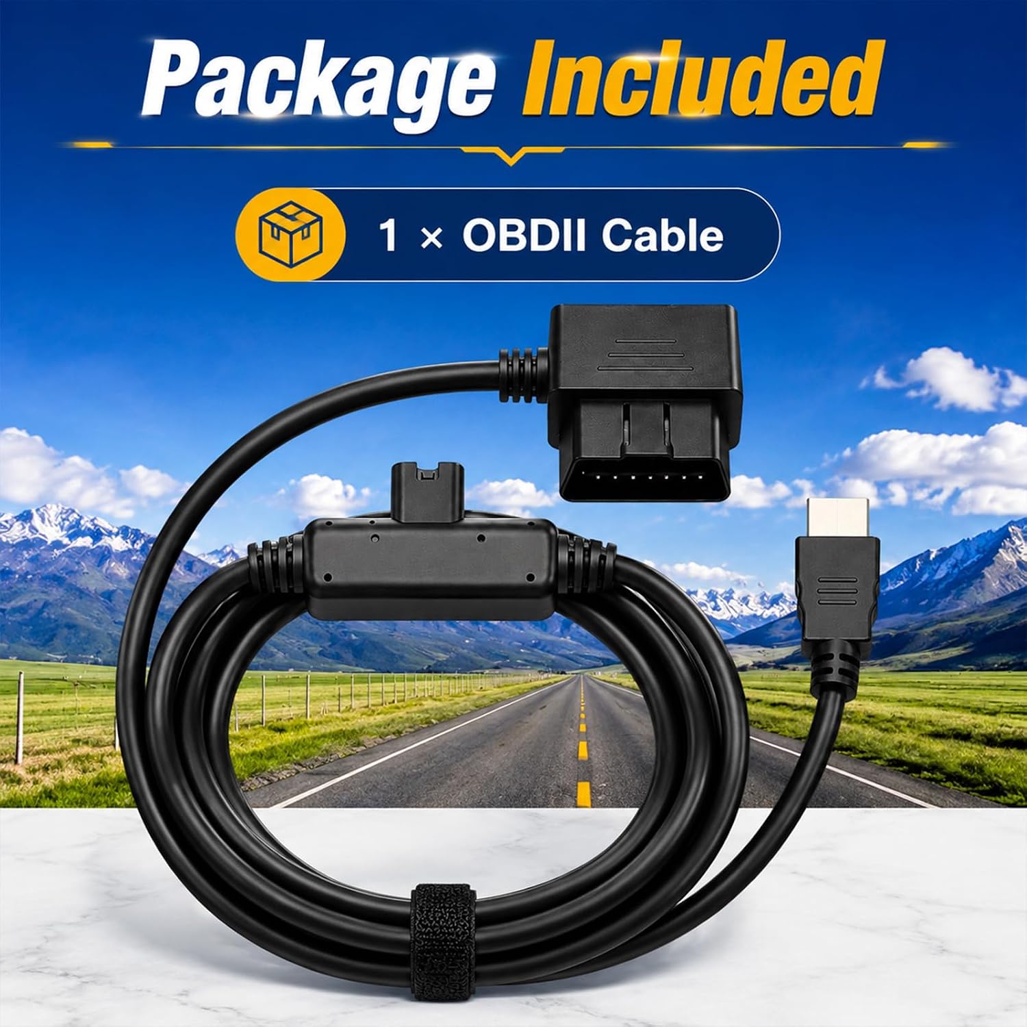 OBDII Interface Cable, Monitor Cable Plug Compatible with Edge CS2 CTS2 CTS3 Replace#: H00008000