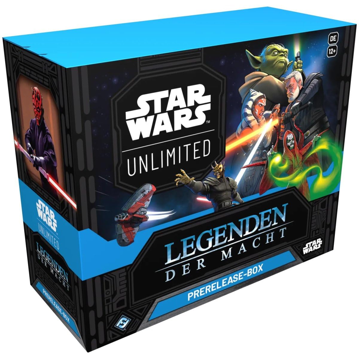 Asmodee - FFG - Star Wars: Unlimited Trading Card Game – Legends of Power – Pre Release Box (6 Booster Packs) – TCG dla dzieci i dorosłych, w wieku 12+, 2+ graczy, 20 minut, niemiecki