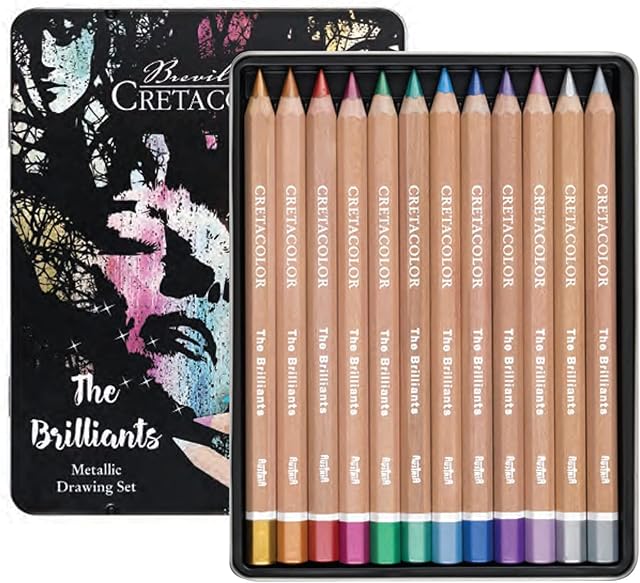 CRETACOLOR The Brilliants 290 98 Metallic Colouring Pencils Pack of 12
