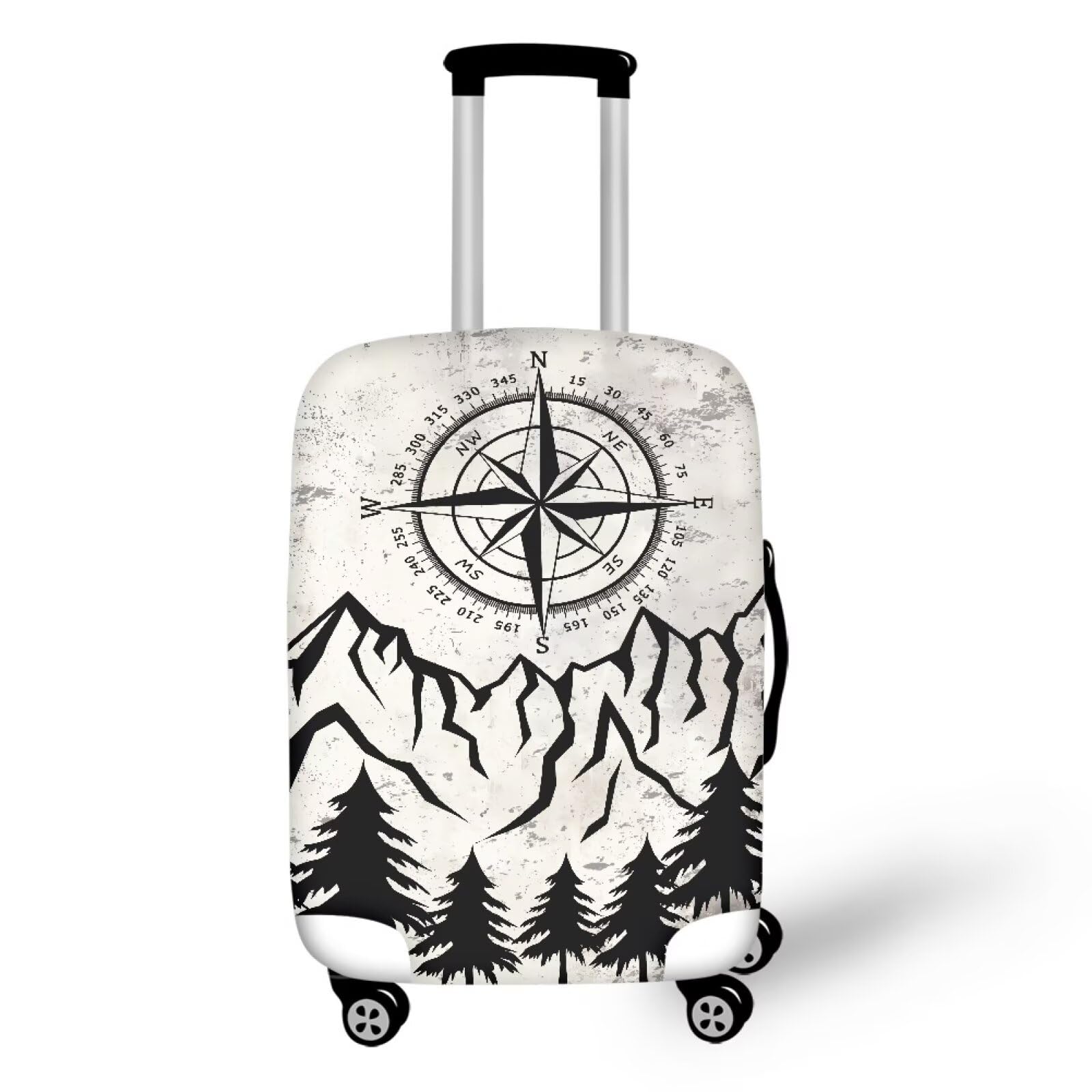 Compass Mountain Design Luggage Cover Luggage Covers for Suitcase,Suit Case Covers for Luggages,Travel Luggages Cover SSuitable for 18-32 Inch Dust Pollution Prevention