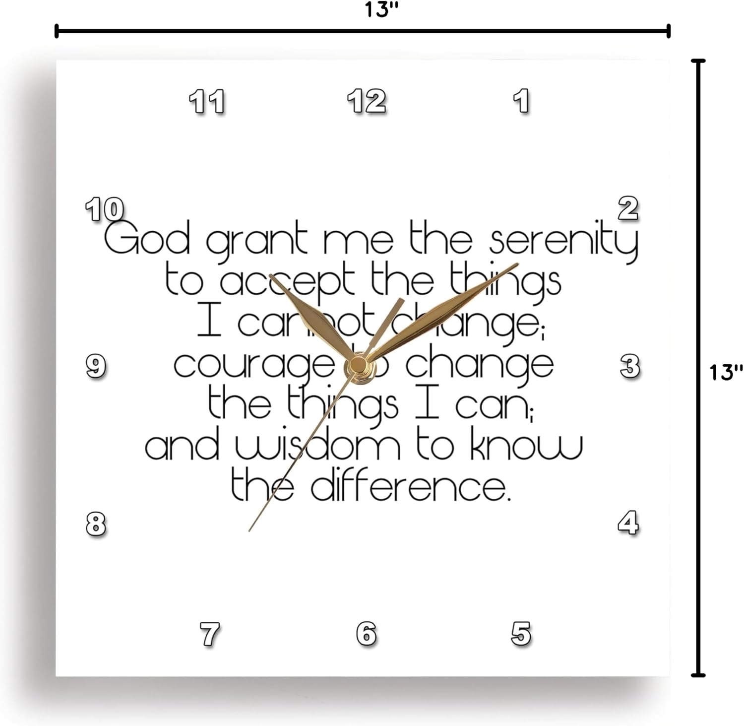 3dRose Serenity Prayer - Wall Clock, 13 by 13-Inch (DPP_195667_2)