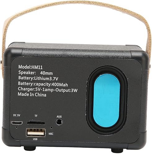 Miniatura 8 de Retro Bluetooth Speaker, Small Wireless Bluetooth Speaker with HiFi Stereo for Kitchen Desk Bedroom Office Party Outdoor (Black)