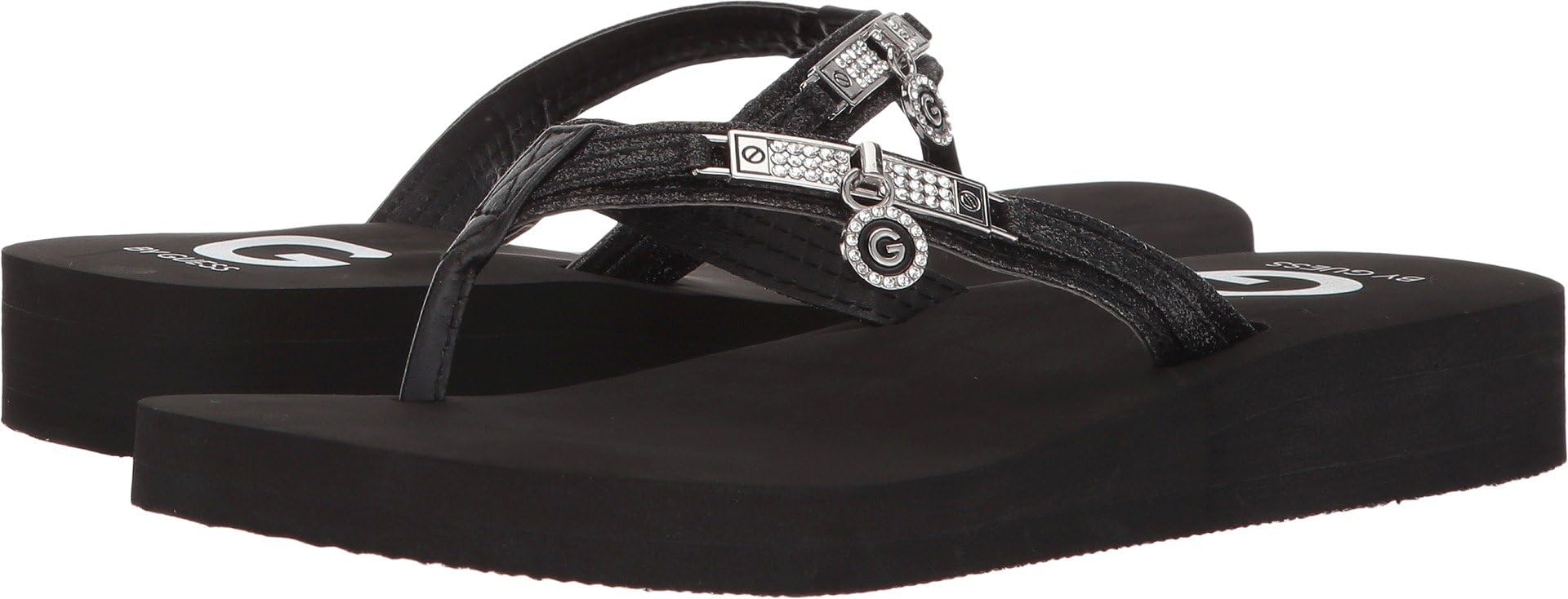 G by Guess Womens Arina Black/Mid Glitter 6 M