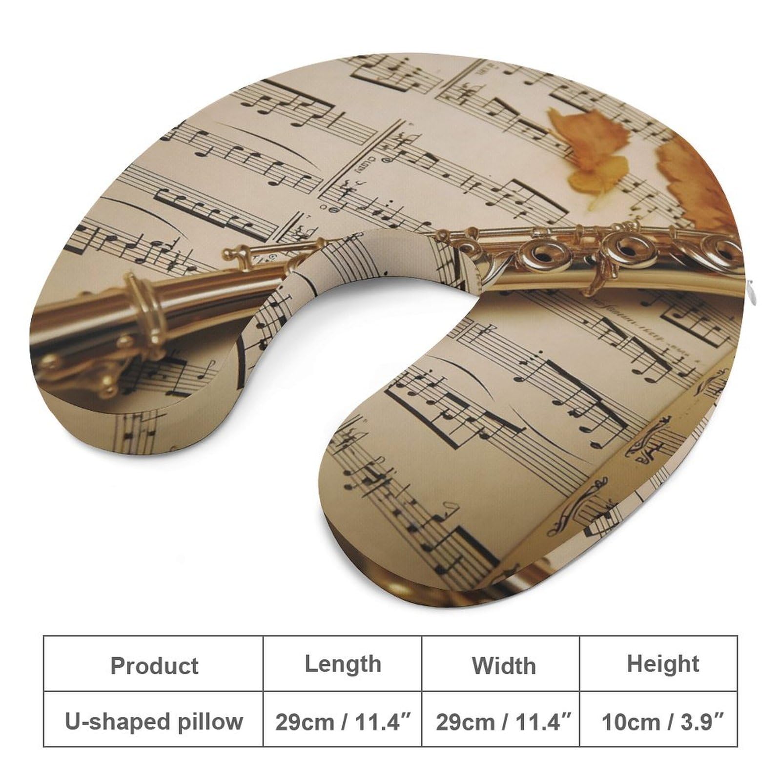 Flöten-Musik-Reisekissen, bequemes Reise-Nackenkissen, U-Form, Stützkopf, um Müdigkeit zu lindern, tragbare Kissen, geeignet für Flugzeuge, Züge, selbstfahrende Autos